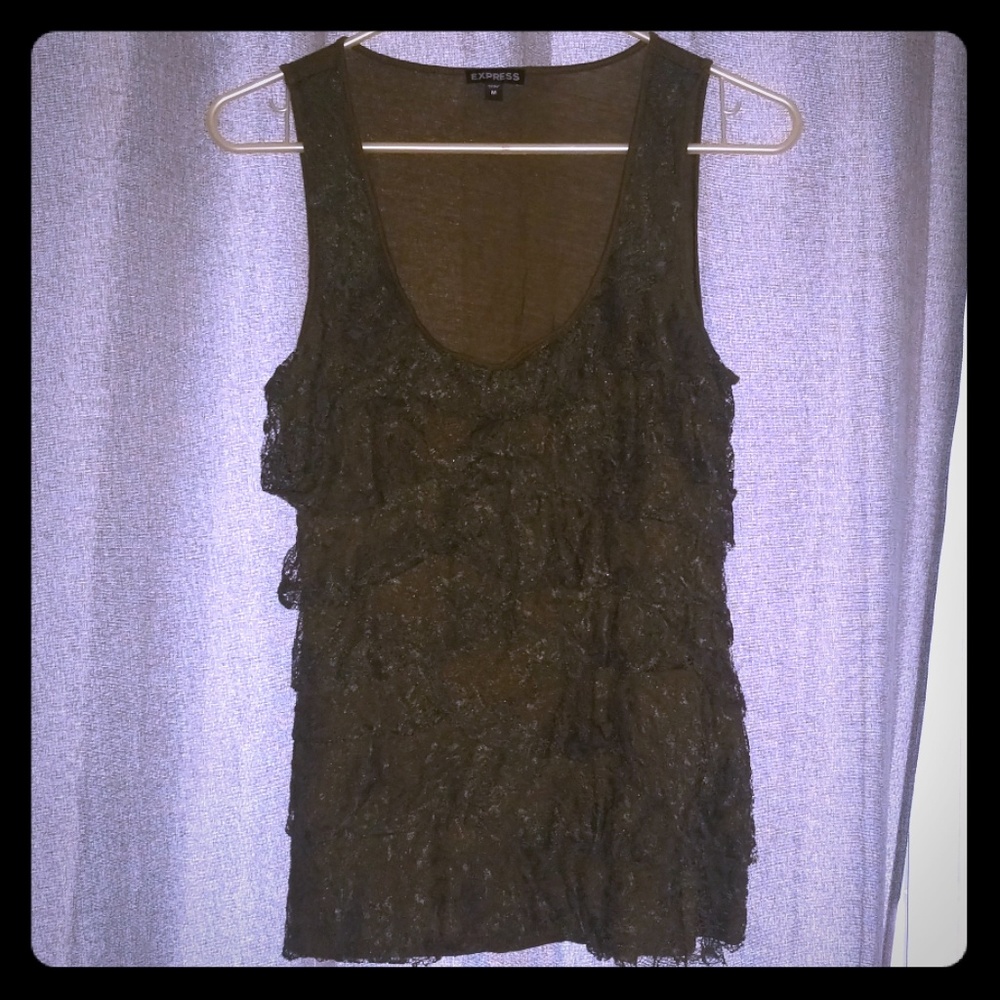 Olive green layered tank